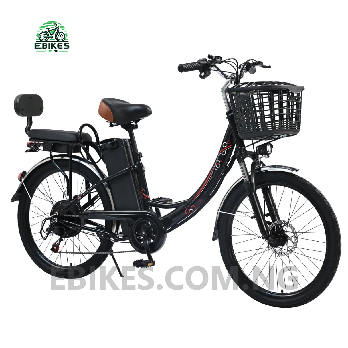 26" 350W Electric Bicycle Ebike With Key, Remote Starter & Anti Theft System